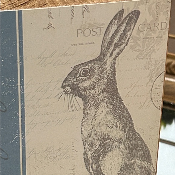 NEW! Vintage Inspired Let Spring Begin Rabbit Wood Sign - Picture 2 of 5